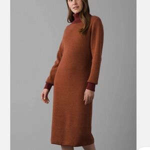 Prana Rust Color Long Sleeve Sweater Dress | Size Large